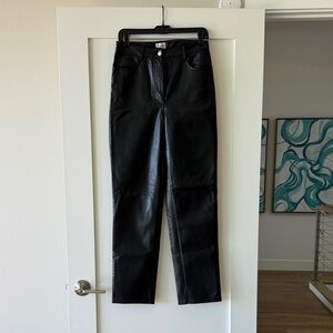 Wilfred by Aritzia Black Faux Leather Pants